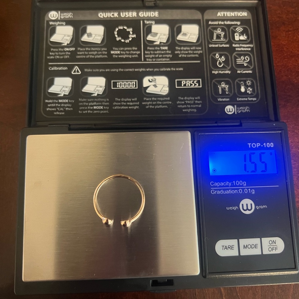 14k Solid Rose Gold Adjustable Two Ball Ring - image 5